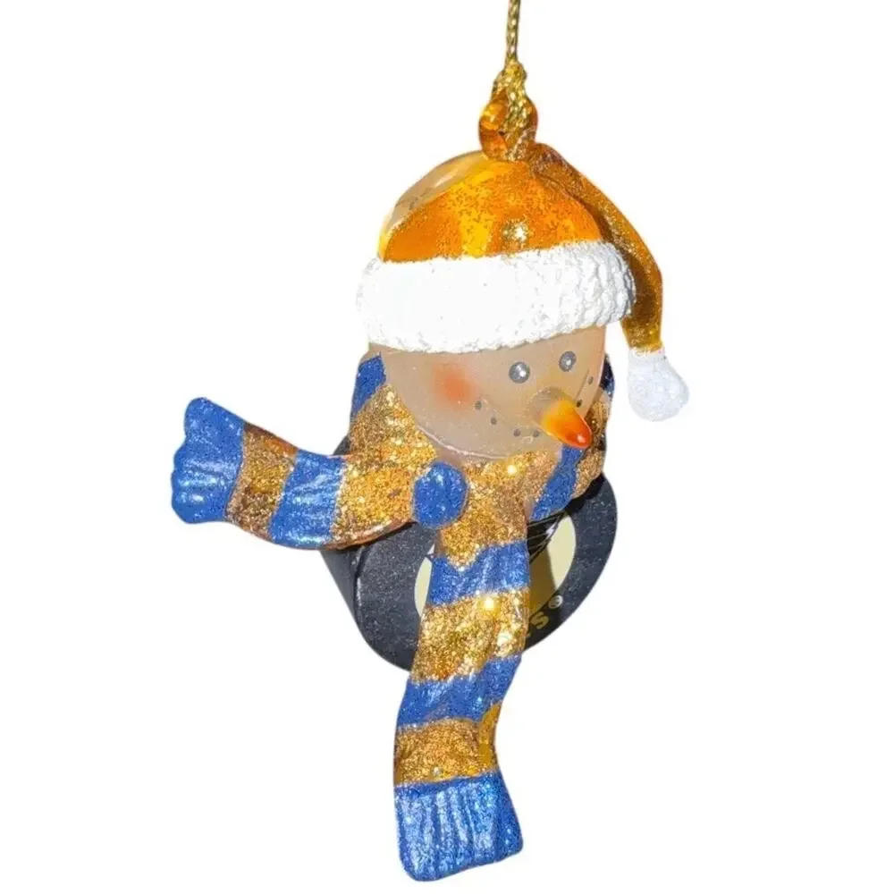 Scottish Christmas St Louis Blues Snowman Ornament NHL Hockey Puck Glitter 14671